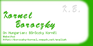 kornel boroczky business card