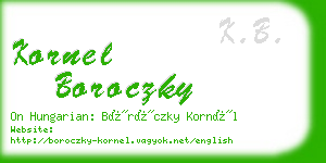 kornel boroczky business card